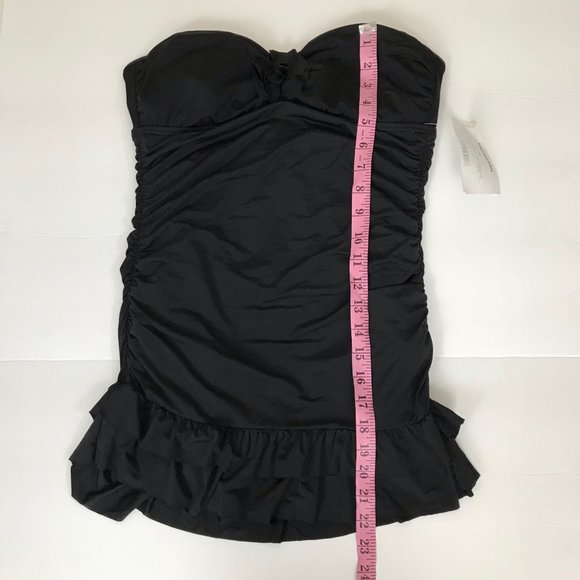 Kenneth Cole Reaction Strapless One Piece Swimsuit Ruffle Bottom Med. - Picture 8 of 11